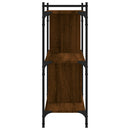 bogreol 76x32x88 cm 3 hylder konstrueret træ brunt eg