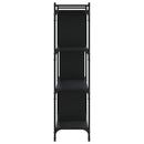 bogreol med 4 hylder 76x32x123 cm konstrueret træ sort