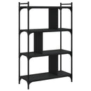 bogreol med 4 hylder 76x32x123 cm konstrueret træ sort