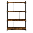 bogreol 76x32x123 cm 4 hylder konstrueret træ røget eg
