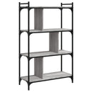 bogreol 76x32x123 cm 4 hylder konstrueret træ grå sonoma-eg