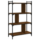 bogreol 76x32x123 cm 4 hylder konstrueret træ brunt eg
