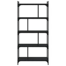 bogreol med 5 hylder 76x32x158 cm konstrueret træ sort