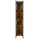 bogreol 76x32x158 cm 5 hylder konstrueret træ røget eg