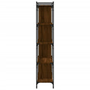 bogreol 76x32x158 cm 5 hylder konstrueret træ brunt eg