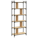 bogreol 76x32x192 cm 6 hylder konstrueret træ sonoma-eg