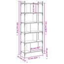 bogreol 76x32x192 cm 6 hylder konstrueret træ sonoma-eg