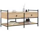 sofabord 99x50x50 cm konstrueret træ sonoma-eg