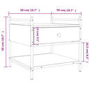 sofabord 50x50x50 cm konstrueret træ sort