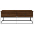 sofabord 100x51x40 cm konstrueret træ brun egetræsfarve