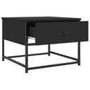 sofabord 51x51x40 cm konstrueret træ sort