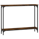 konsolbord 100x22,5x75 cm konstrueret træ røget egetræsfarve