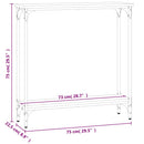 konsolbord 75x22,5x75 cm konstrueret træ røget egetræsfarve