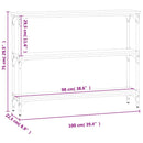 konsolbord 100x22,5x75 cm konstrueret træ sort