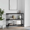 konsolbord 100x22,5x75 cm konstrueret træ sort