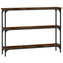 konsolbord 100x22,5x75 cm konstrueret træ røget egetræsfarve