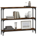 konsolbord 100x22,5x75 cm konstrueret træ røget egetræsfarve