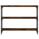 konsolbord 100x22,5x75 cm konstrueret træ røget egetræsfarve