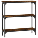 konsolbord 75x22,5x75 cm konstrueret træ røget egetræsfarve