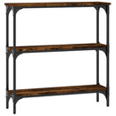 konsolbord 75x22,5x75 cm konstrueret træ røget egetræsfarve