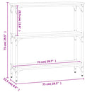 konsolbord 75x22,5x75 cm konstrueret træ grå sonoma-eg