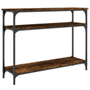 konsolbord 100x29x75 cm konstrueret træ røget egetræsfarve