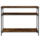 konsolbord 100x29x75 cm konstrueret træ røget egetræsfarve