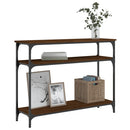 konsolbord 100x29x75 cm konstrueret træ brun egetræ