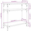 konsolbord 75x29x75 cm konstrueret træ grå sonoma-eg