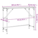 konsolbord 100x32x75 cm konstrueret træ grå sonoma-eg
