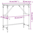 konsolbord 75x32x75 cm konstrueret træ sonoma-eg