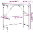 konsolbord 75x32x75 cm konstrueret træ røget egetræsfarve