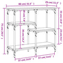konsolbord 80x29x75 cm konstrueret træ grå sonoma-eg