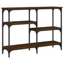 konsolbord 102x29x75 cm konstrueret træ brun egetræ
