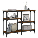 konsolbord 102x29x75 cm konstrueret træ brun egetræ