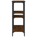 konsolbord 102x29x75 cm konstrueret træ brun egetræ