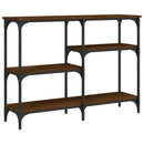 konsolbord 102x29x75 cm konstrueret træ brun egetræ