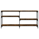 konsolbord 160x29x75 cm konstrueret træ røget egetræsfarve