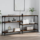 konsolbord 160x29x75 cm konstrueret træ røget egetræsfarve