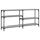 konsolbord 160x29x75 cm konstrueret træ grå sonoma-eg
