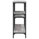 konsolbord 160x29x75 cm konstrueret træ grå sonoma-eg