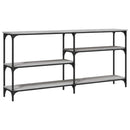 konsolbord 160x29x75 cm konstrueret træ grå sonoma-eg