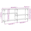 konsolbord 160x29x75 cm konstrueret træ grå sonoma-eg