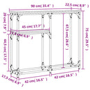 konsolbord 90x22,5x75 cm konstrueret træ røget egetræsfarve