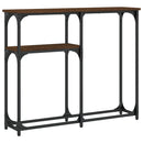konsolbord 90x22,5x75 cm konstrueret træ brunt egetræ