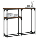 konsolbord 90x22,5x75 cm konstrueret træ brunt egetræ