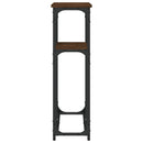 konsolbord 90x22,5x75 cm konstrueret træ brunt egetræ