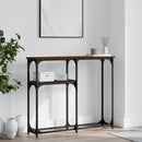 konsolbord 90x22,5x75 cm konstrueret træ brunt egetræ