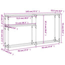 konsolbord 145x22,5x75 cm konstrueret træ sonoma-eg