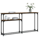 konsolbord 145x22,5x75 cm konstrueret træ røget egetræsfarve